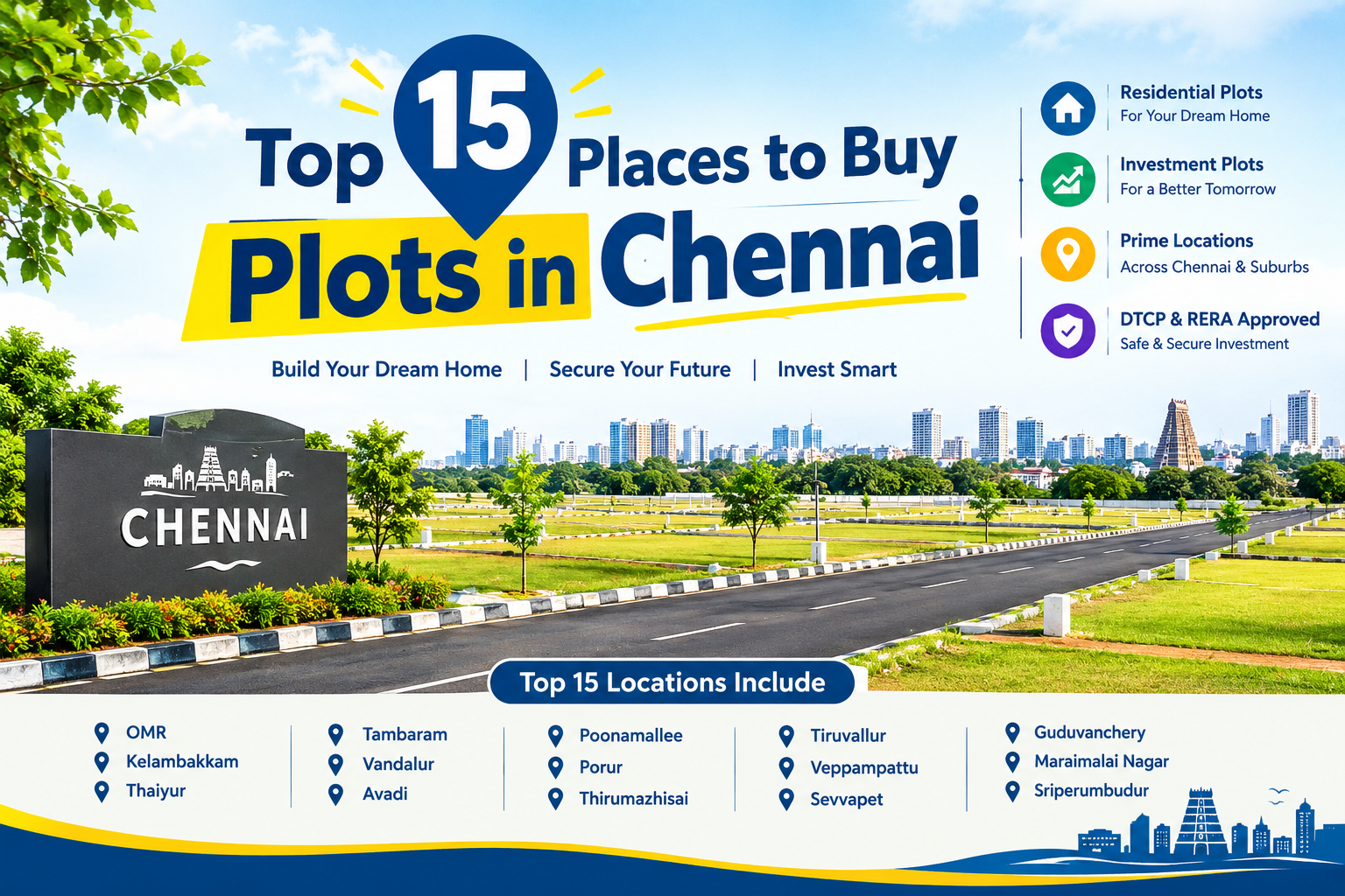 Top 15 Places to Buy Plots in Chennai